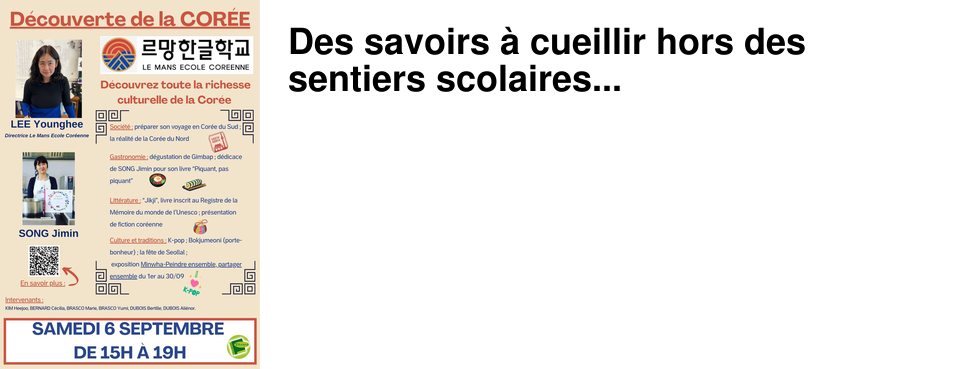 Des savoirs � cueillir hors des sentiers scolaires...