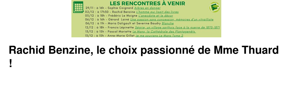 Rachid Benzine, le choix passionn� de Mme Thuard !